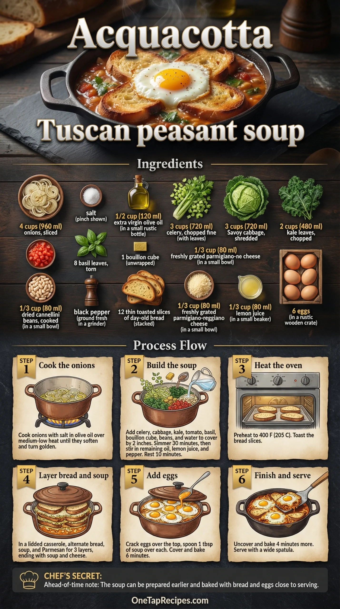 Acquacotta - Tuscan Peasant Soup with Cabbage