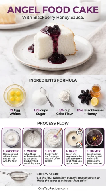 Angel Food Cake with Blackberry Sauce