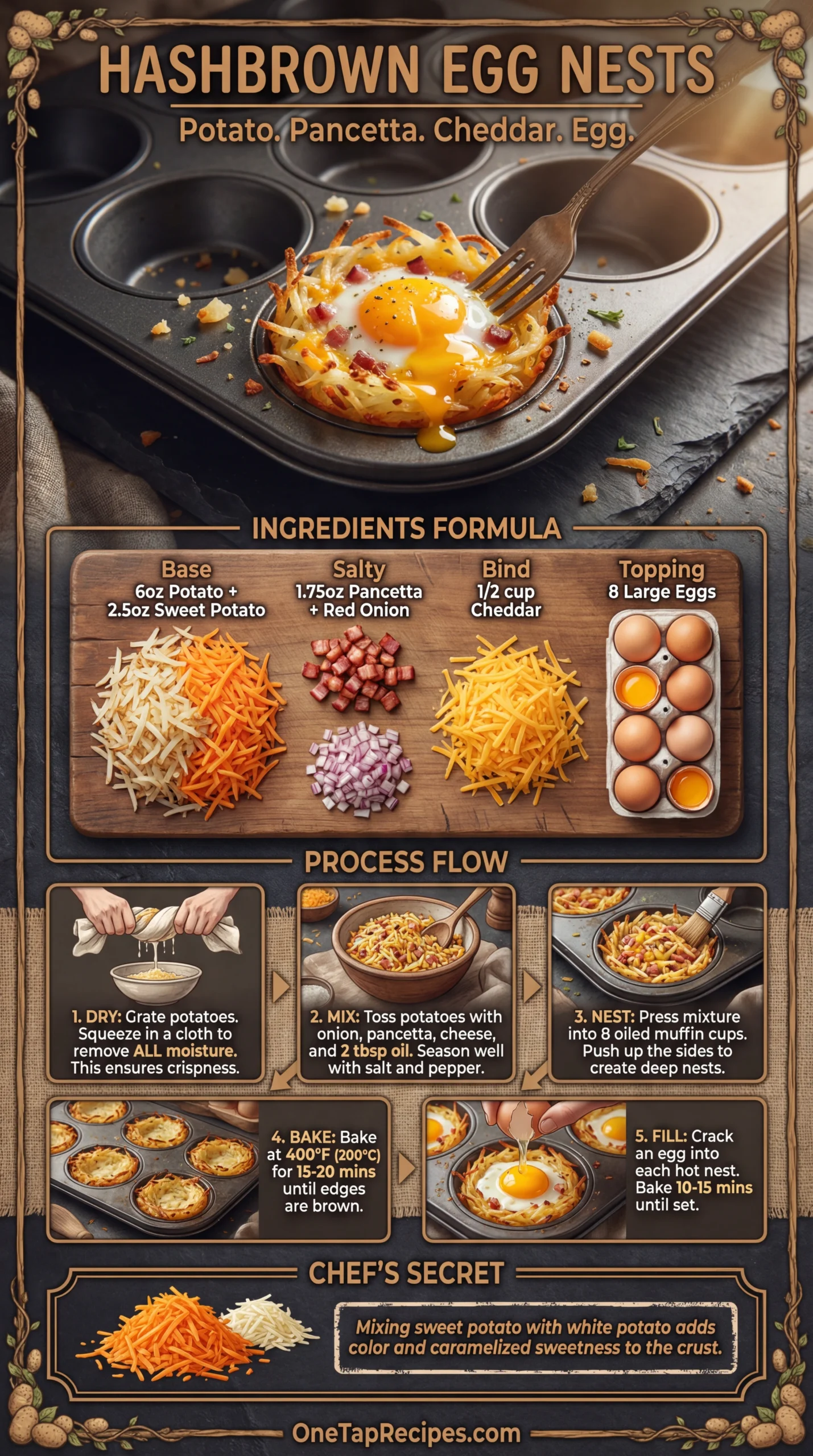 Baked Egg Hashbrown Nests