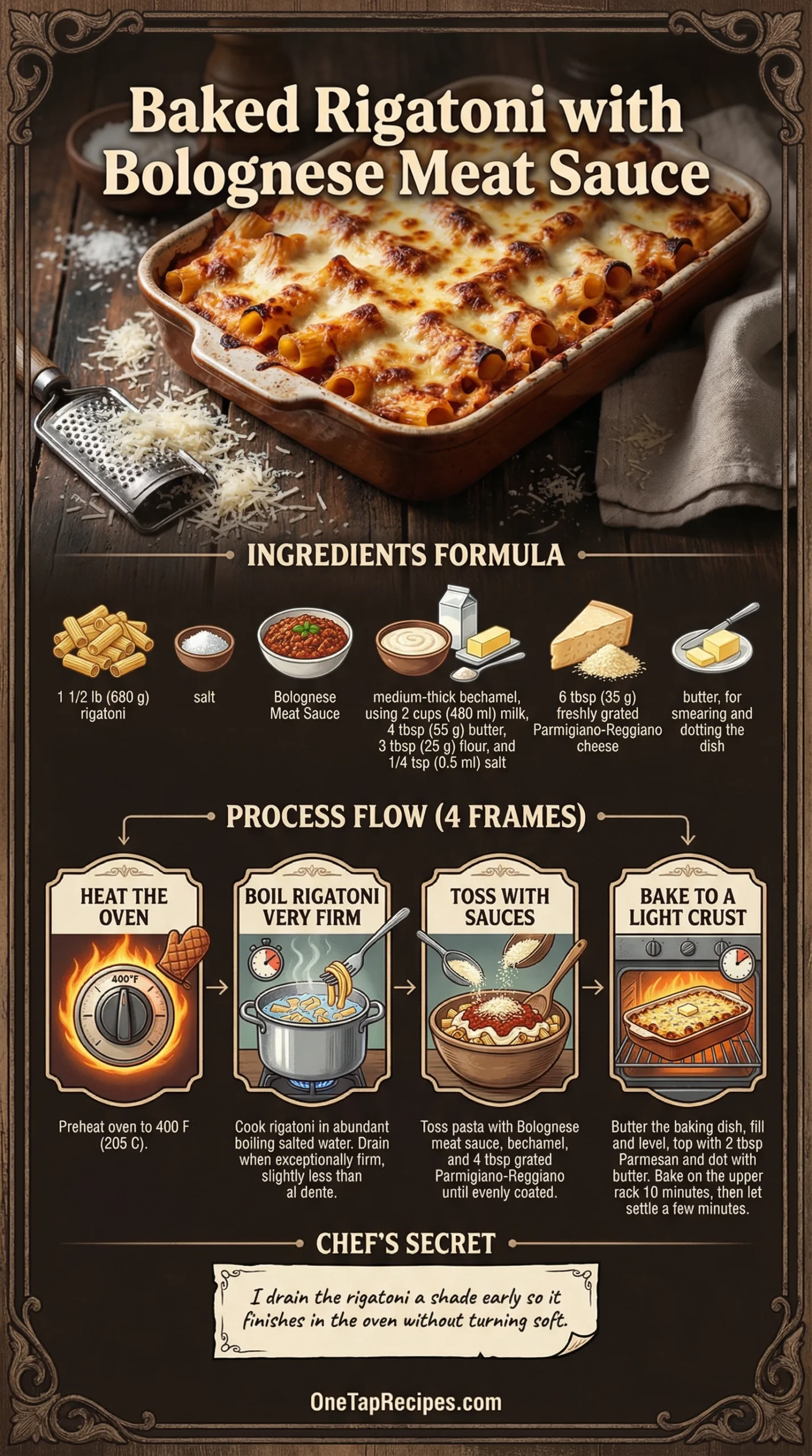 Baked Rigatoni with Bolognese Meat Sauce