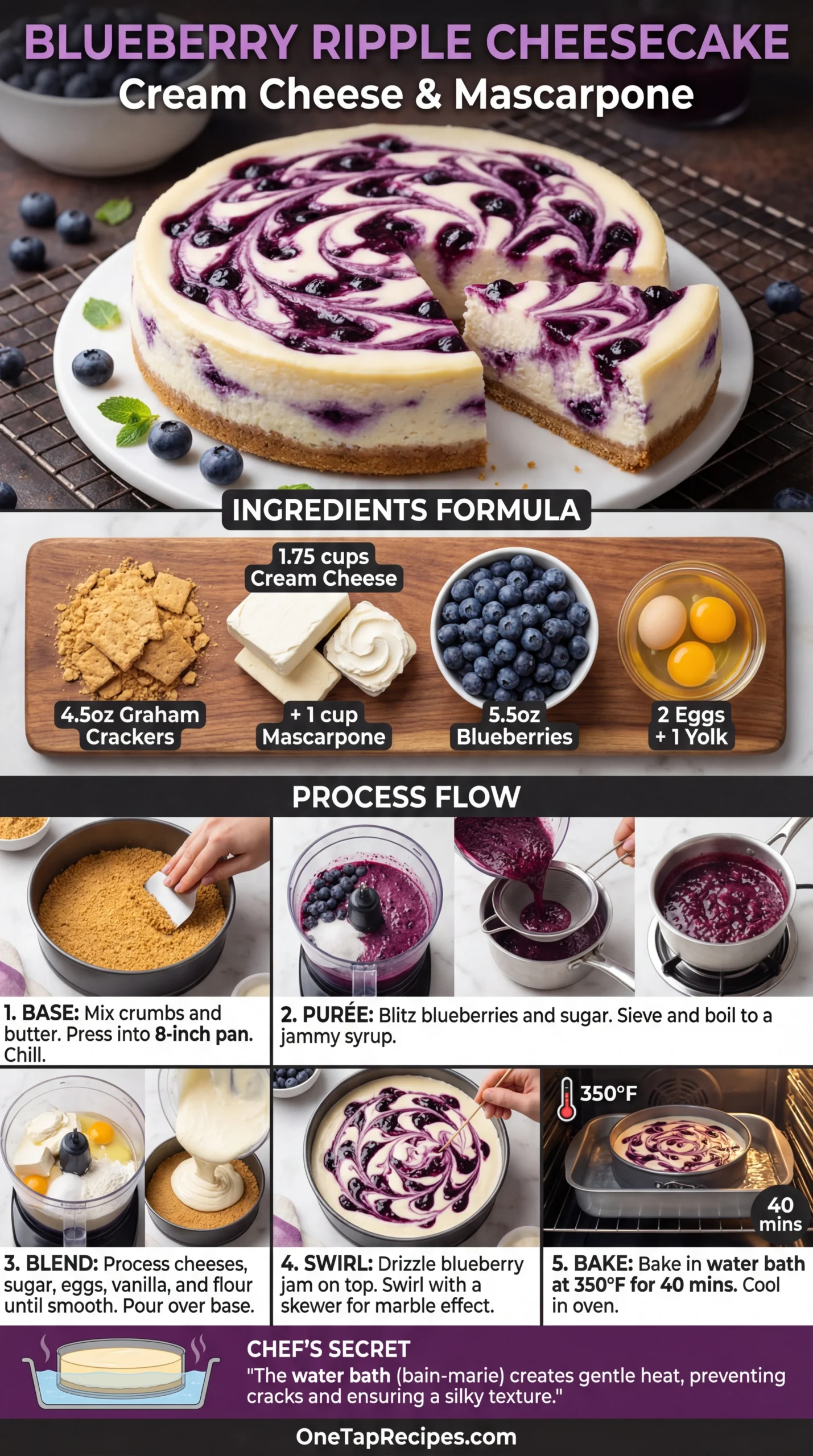 Blueberry Ripple Cheesecake