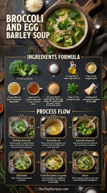 Broccoli and Egg Barley Soup