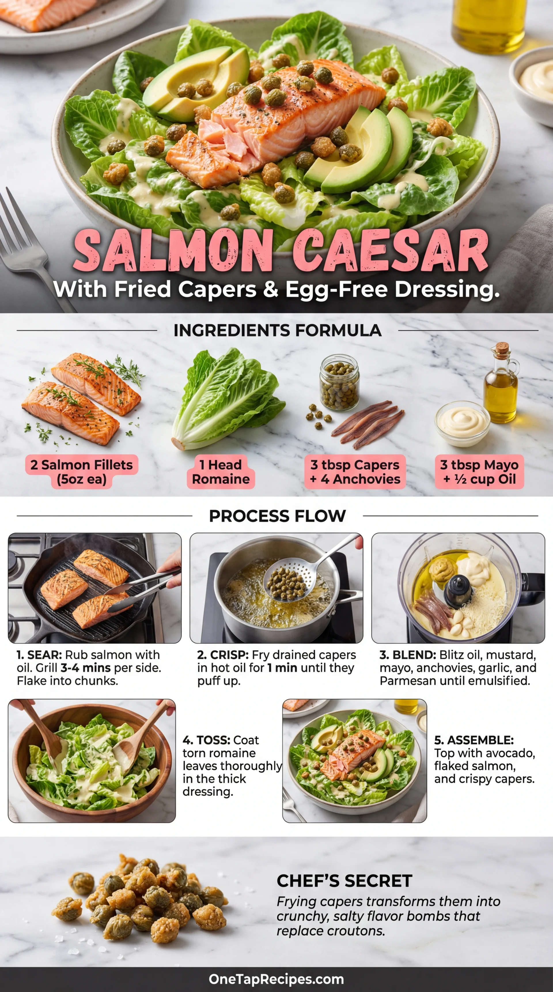 Caesar Salad with Seared Salmon