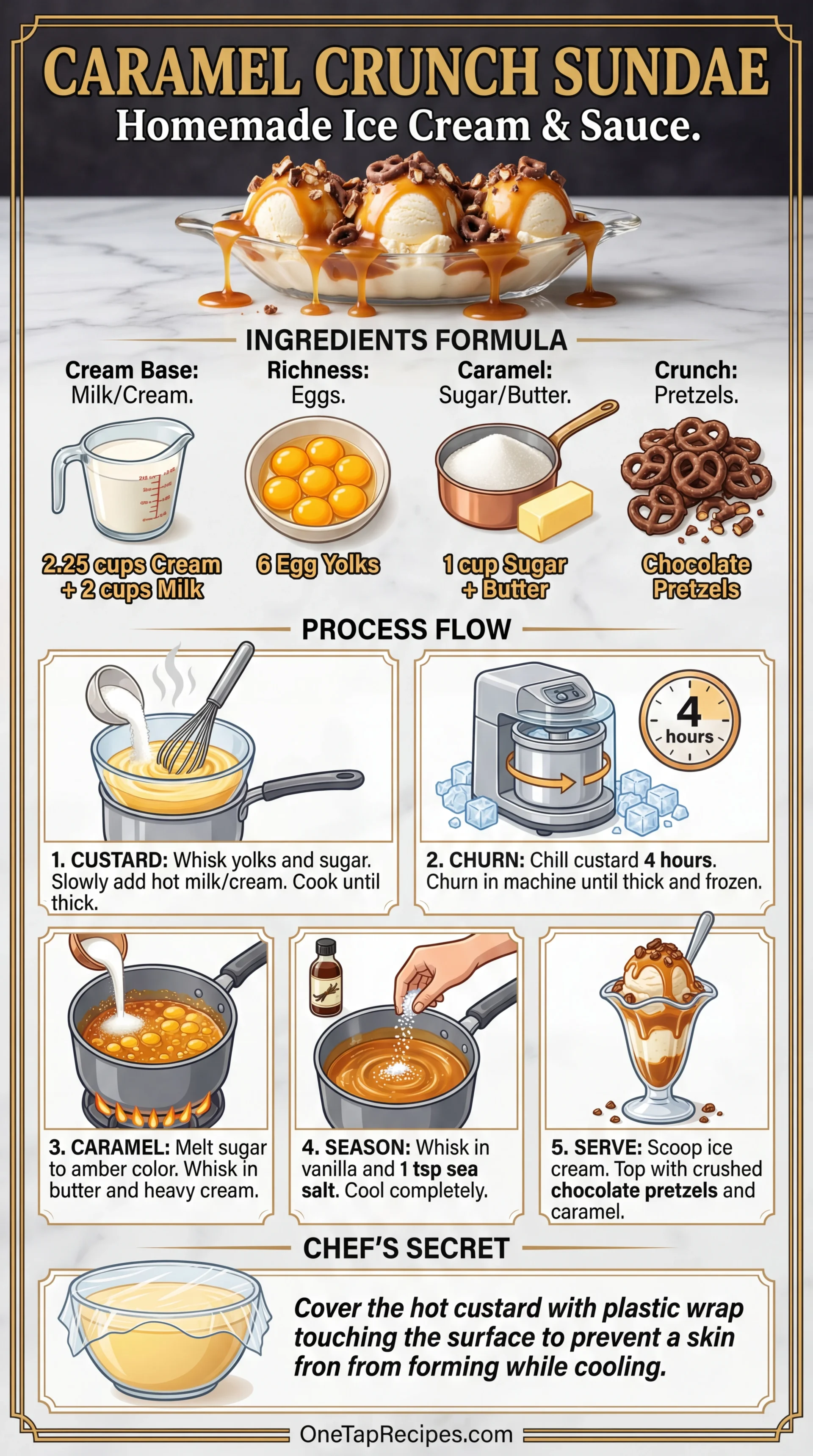 Caramel and Chocolate Crunch Sundae