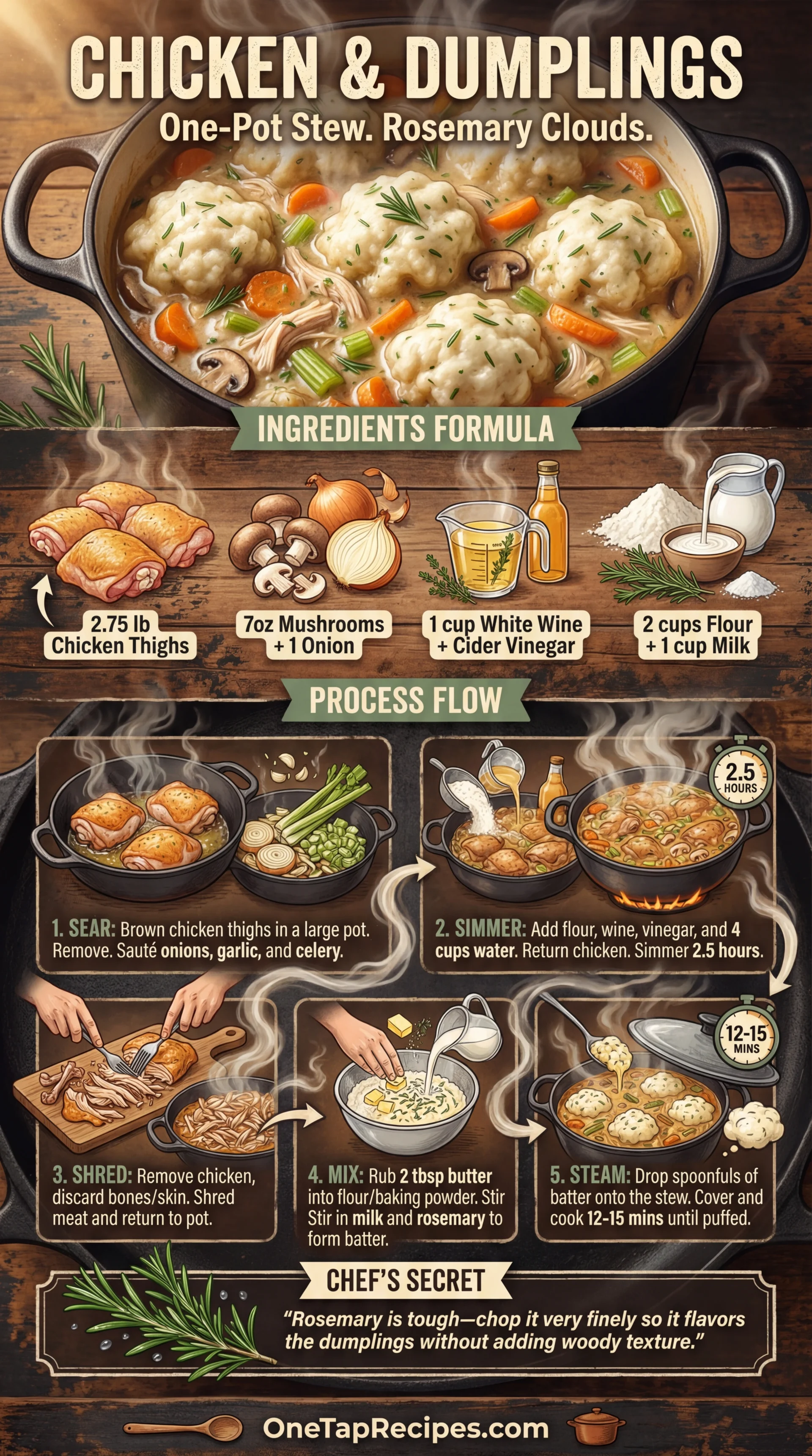 Chicken with Rosemary Dumplings