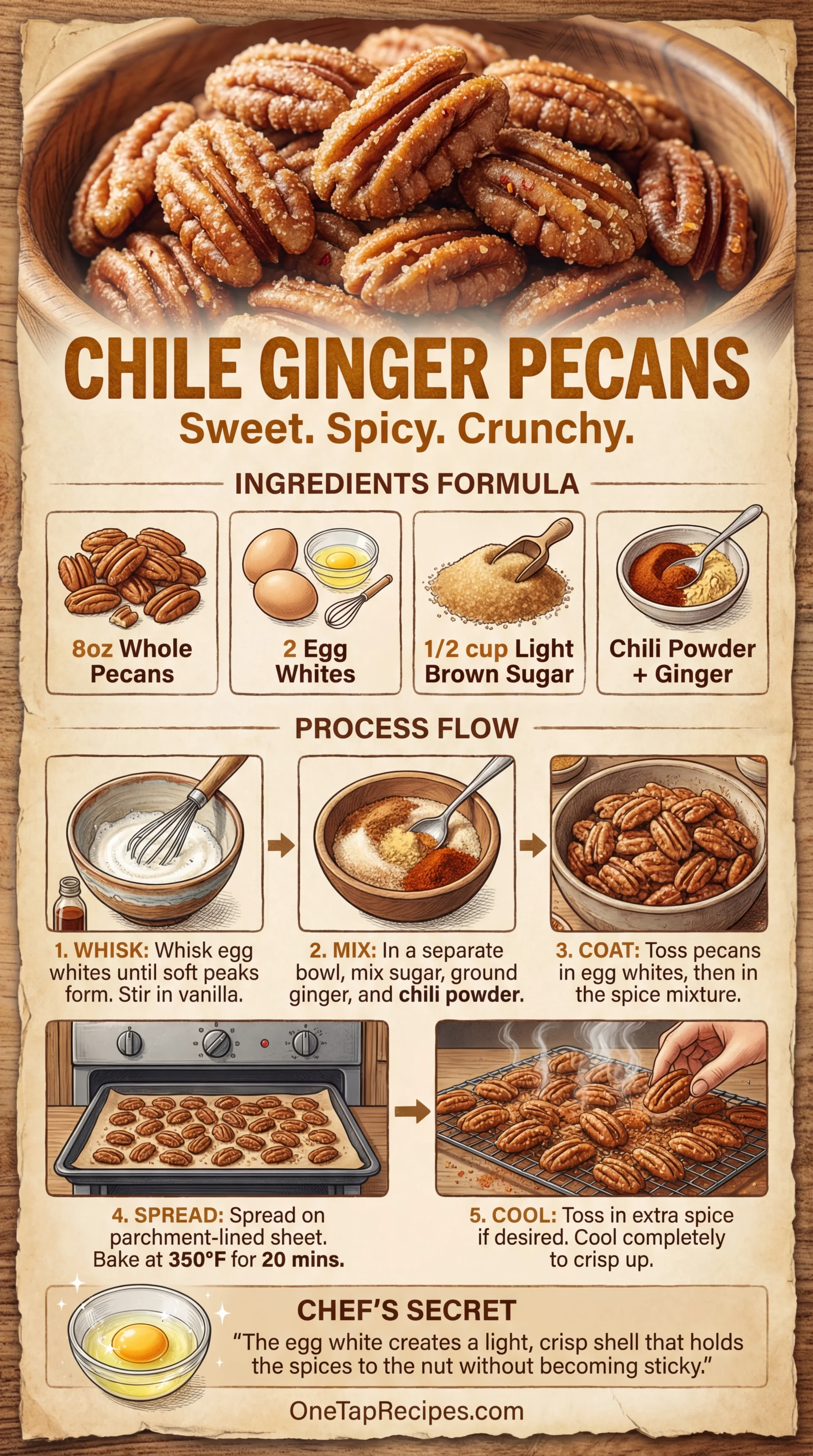 Chile Ginger Candied Pecans