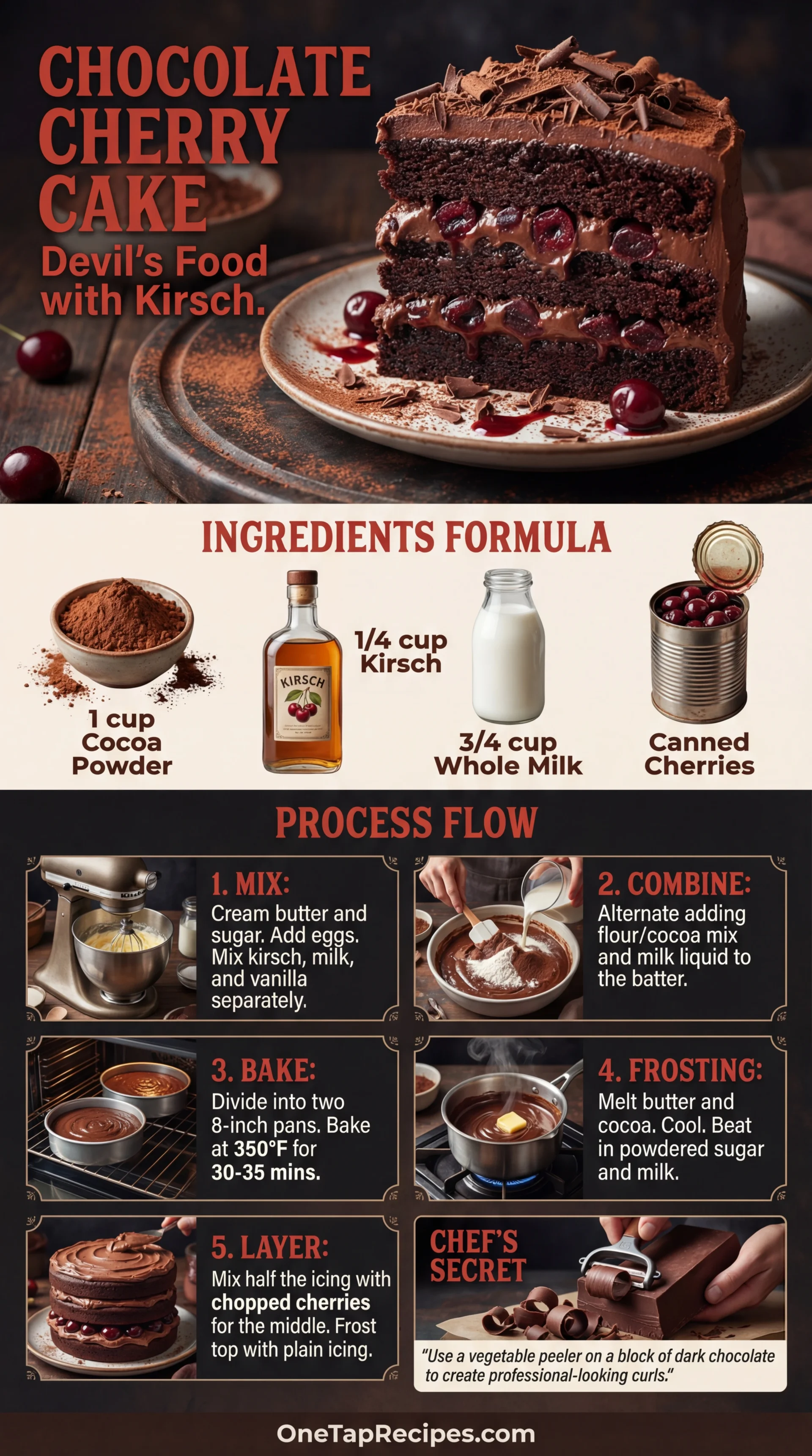 Chocolate and Cherry Devil's Food Cake