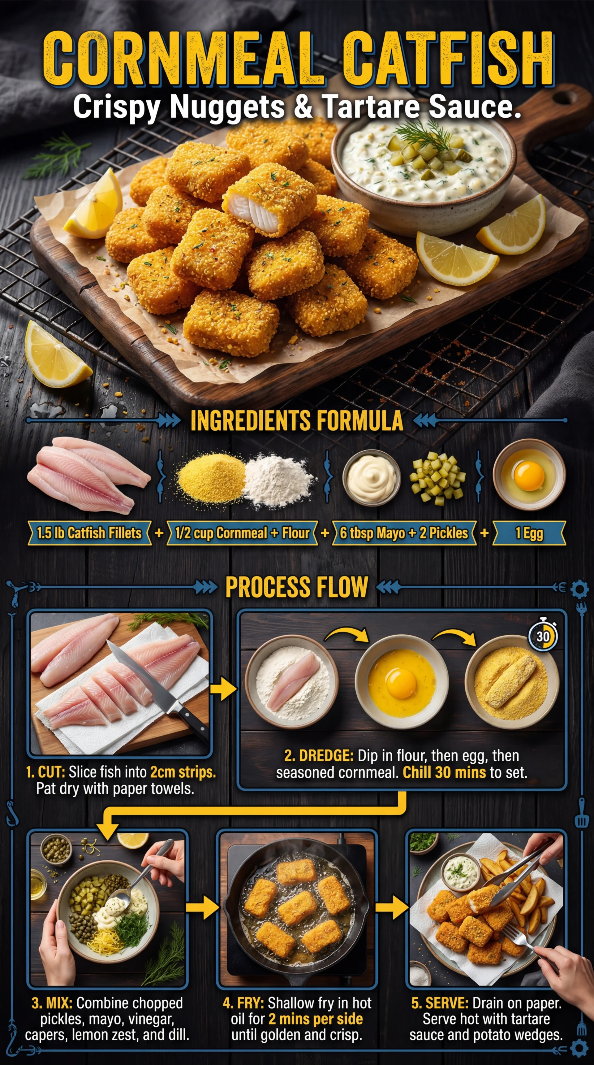 Cornmeal-Crusted Catfish Nuggets