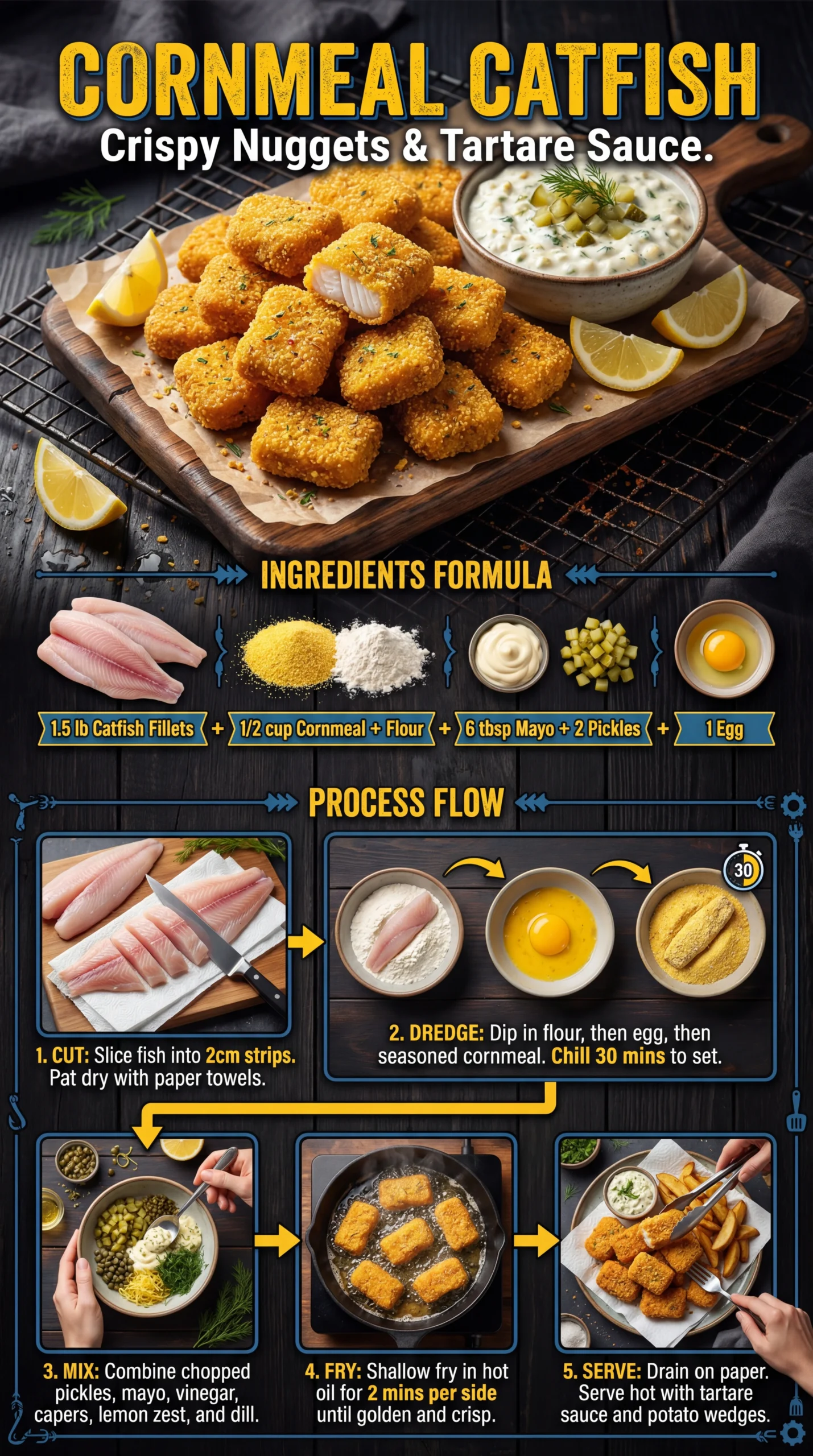 Cornmeal-Crusted Catfish Nuggets