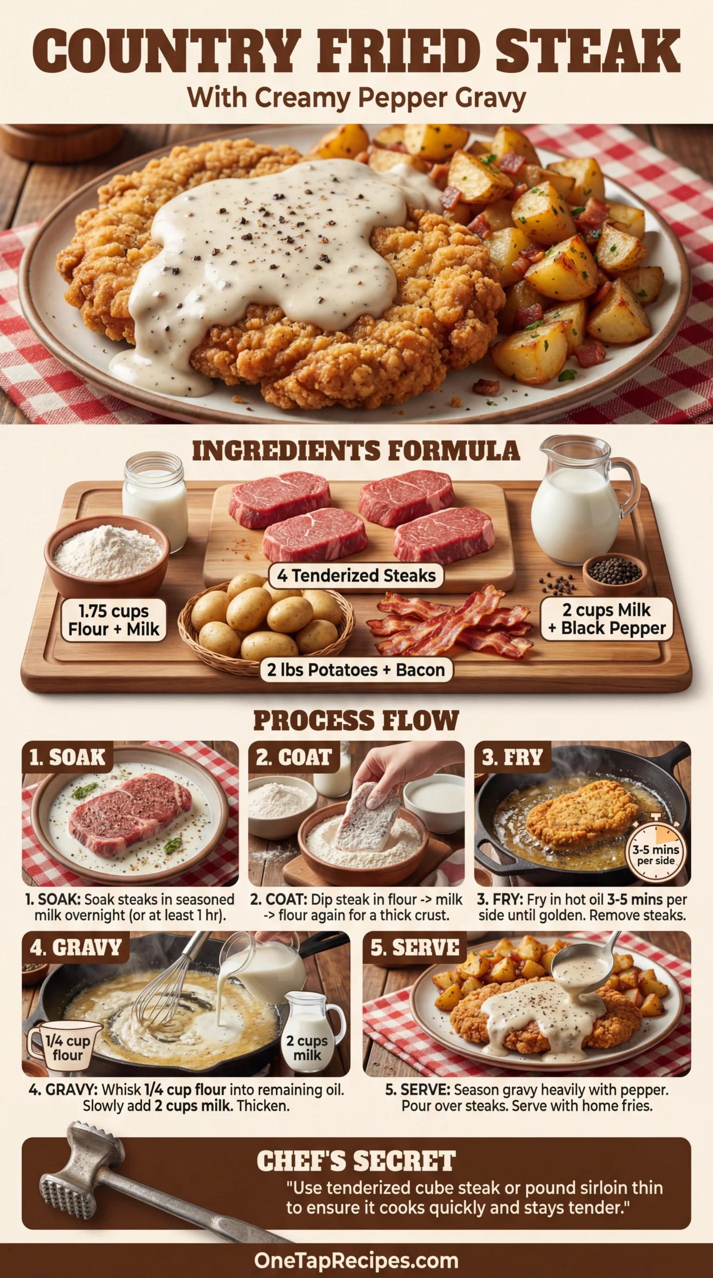 Country Fried Steak with Pepper Gravy