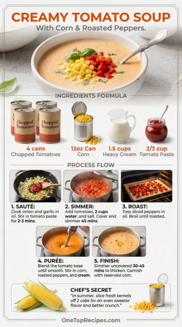 Creamy Tomato Soup with Corn