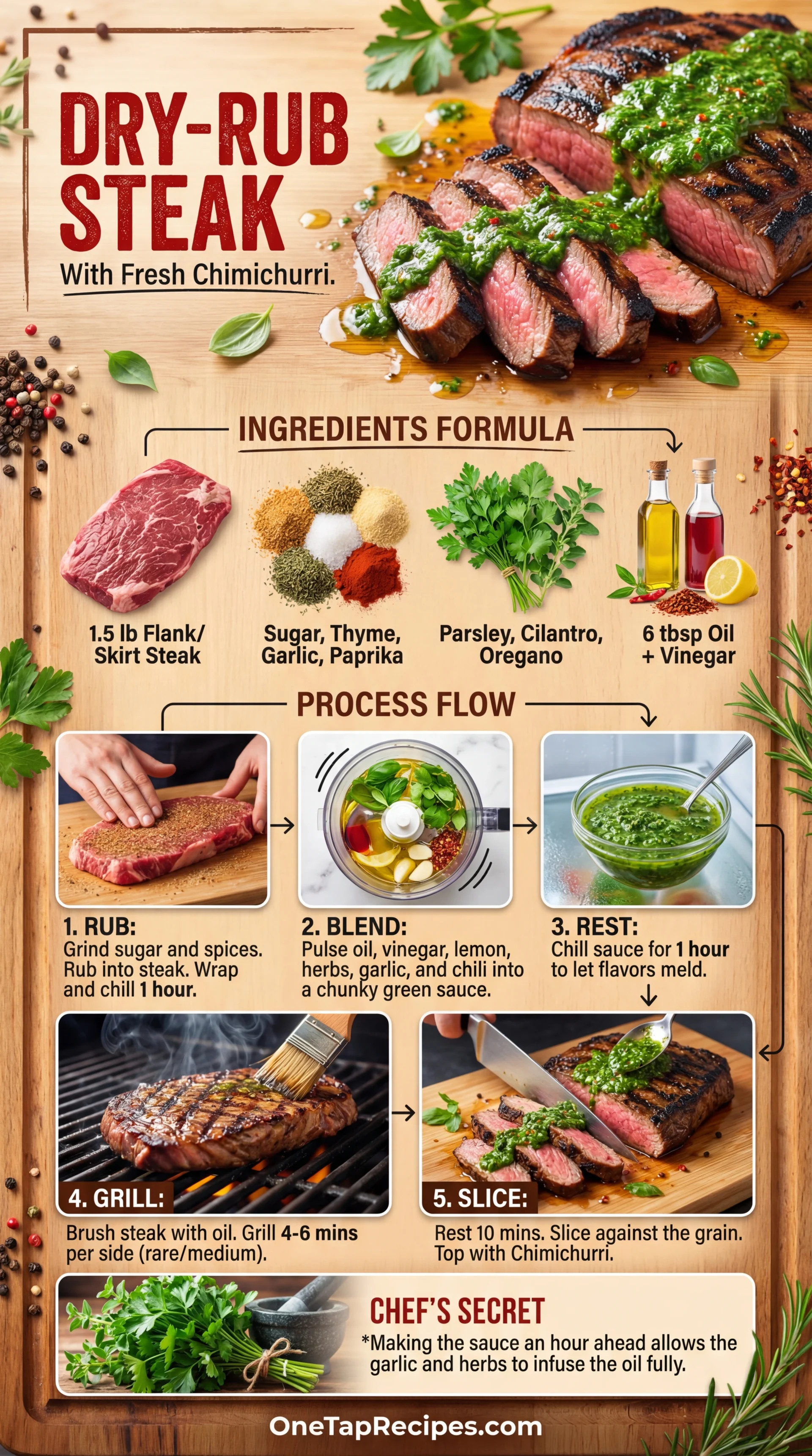 Dry-Rub Steak with Chimichurri Sauce