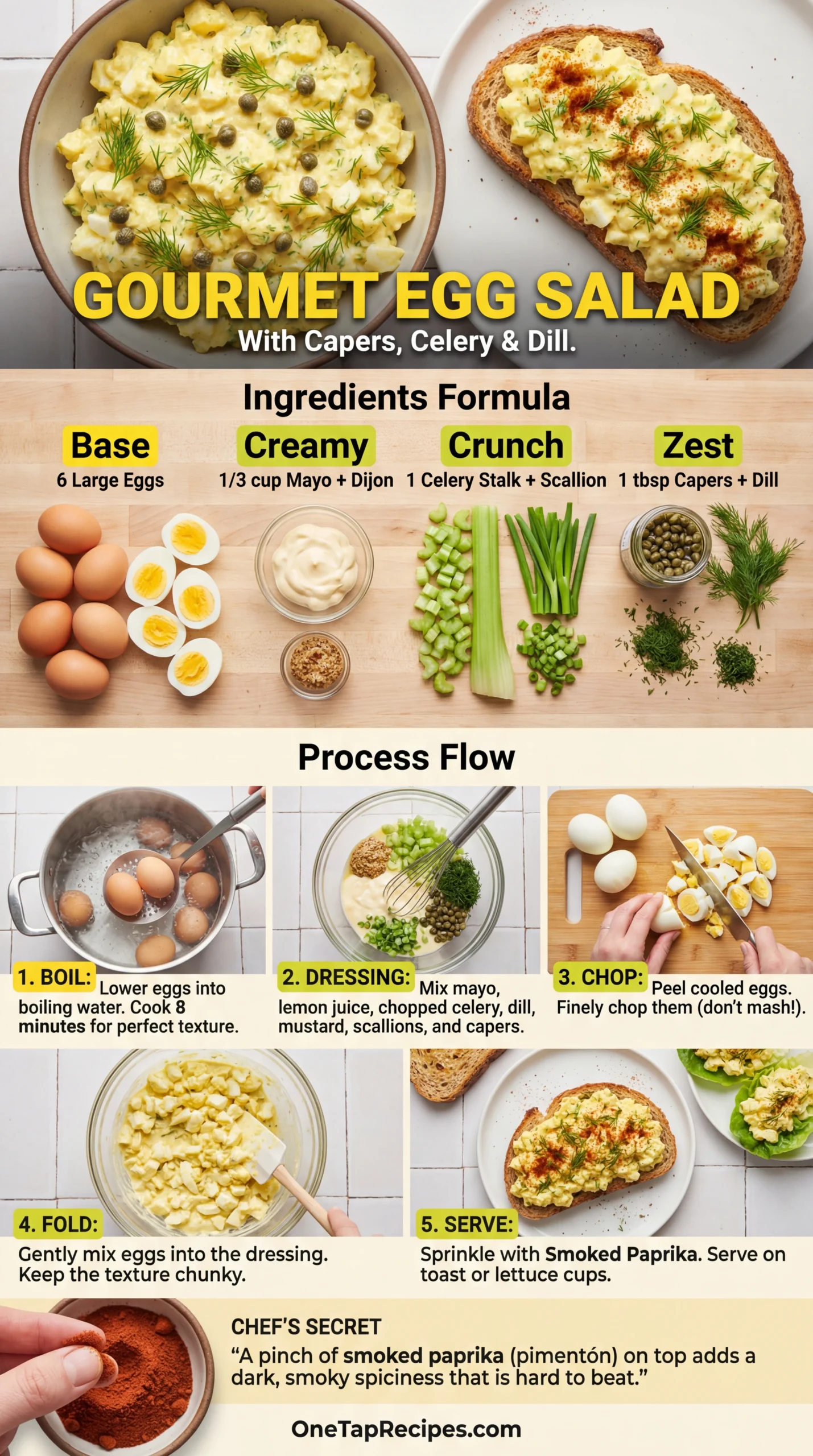 Egg Salad with Celery, Capers, and Dill