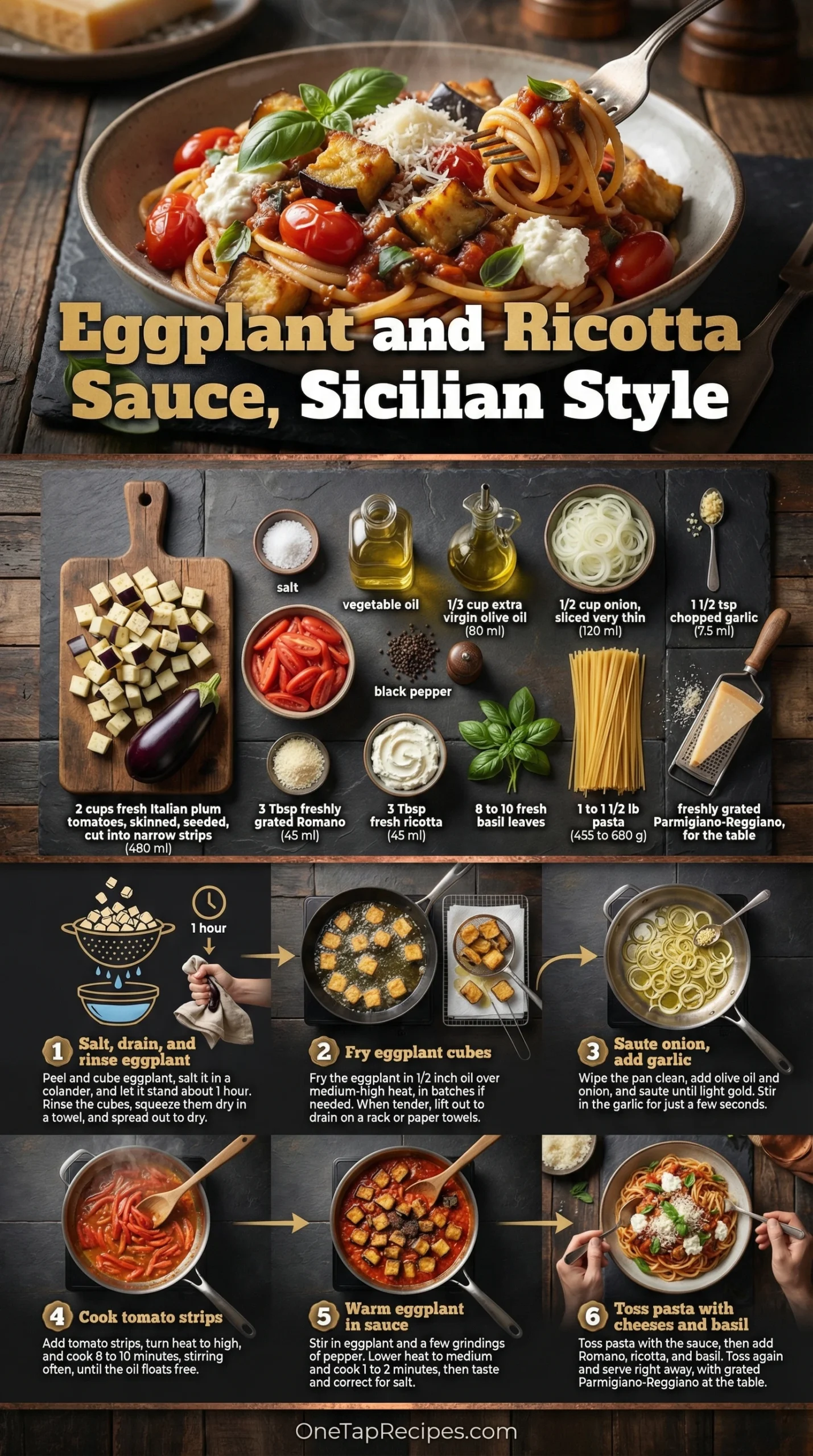 Eggplant and Ricotta Sauce, Sicilian Style