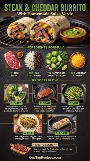 Flank Steak and Cheddar Burritos