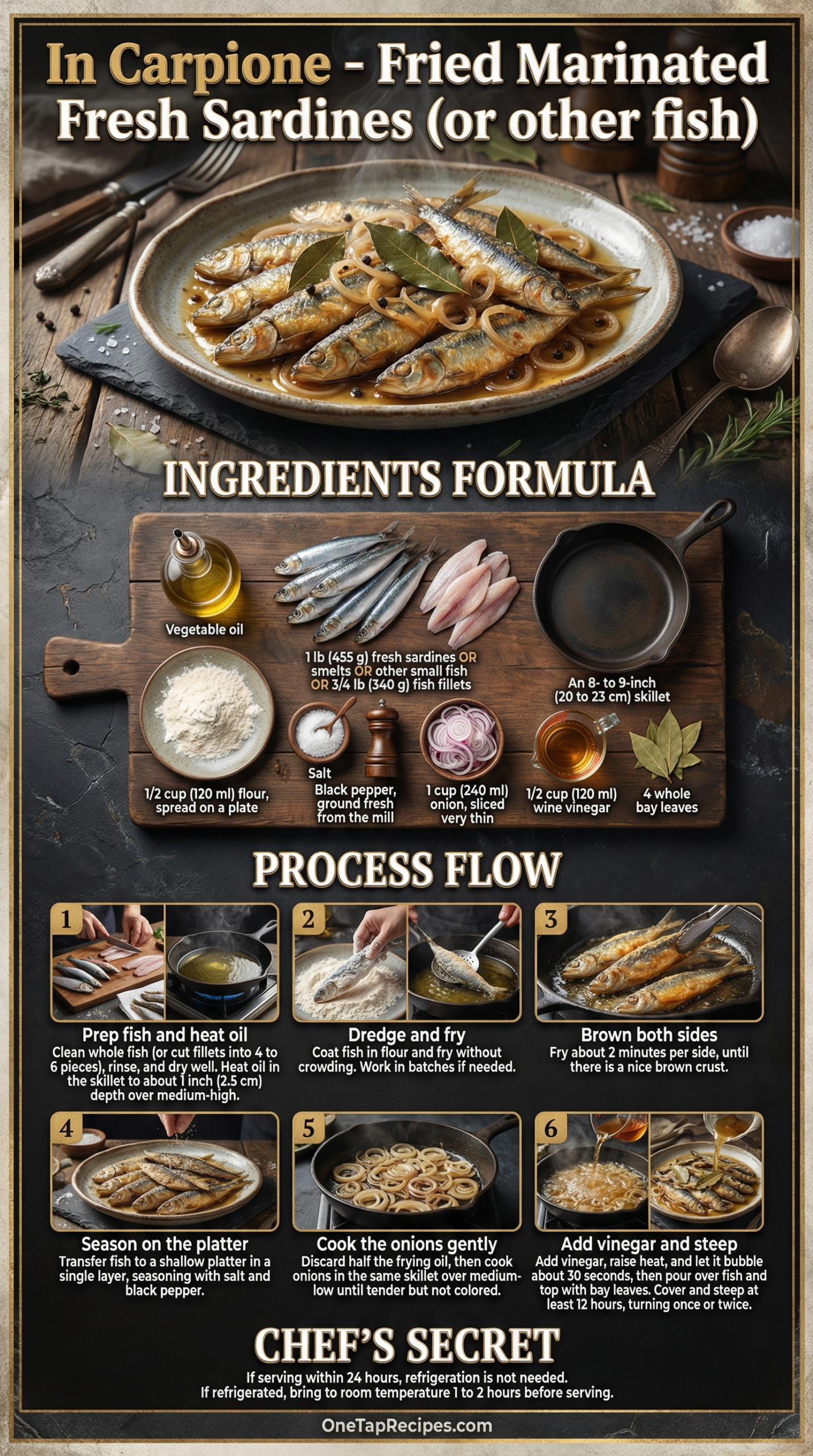 In Carpione - Fried Marinated Fresh Sardines (or other fish)