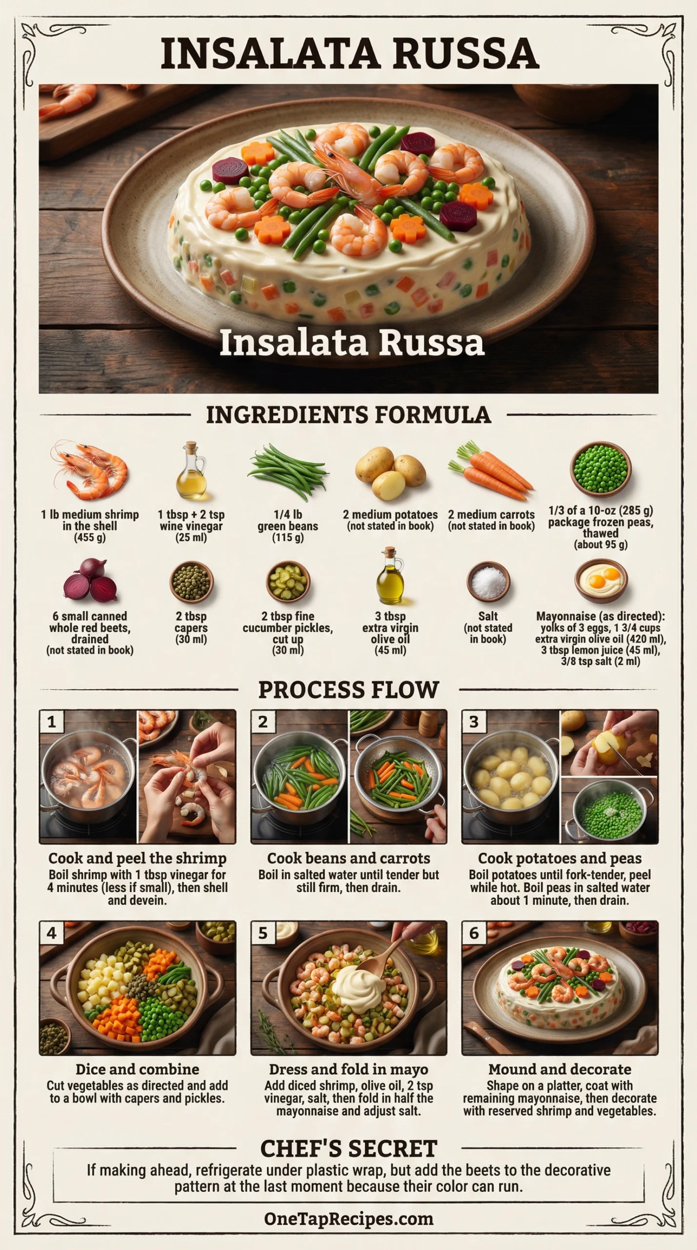 Insalata Russa - Shrimp Salad with Assorted Vegetables