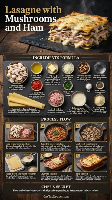 Lasagne with Mushrooms and Ham