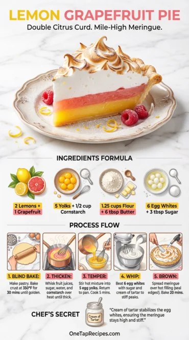 Lemon and Grapefruit Meringue Pie