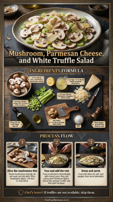 Mushroom, Parmesan Cheese, and White Truffle Salad