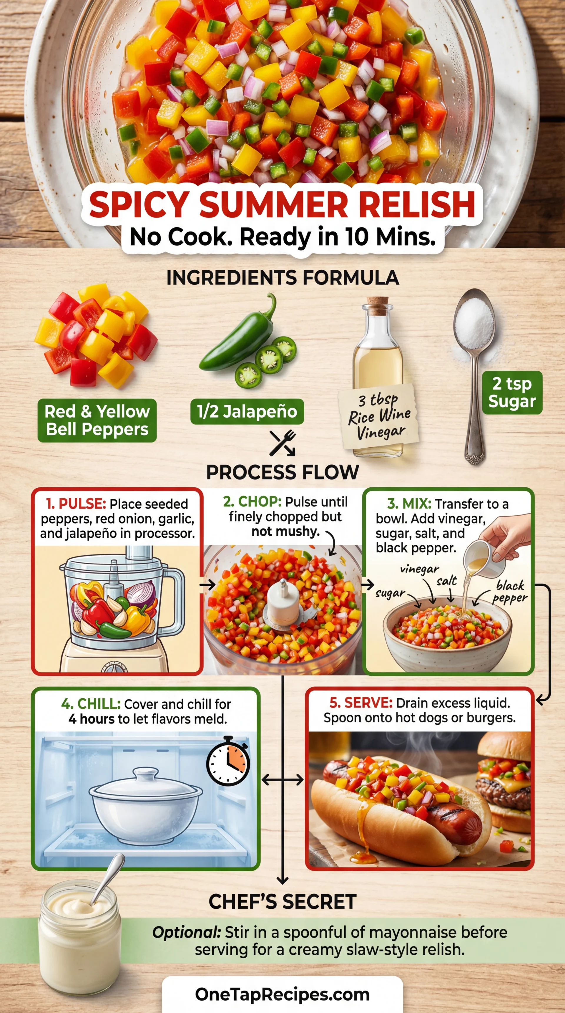 No-Cook Spicy Summer Relish