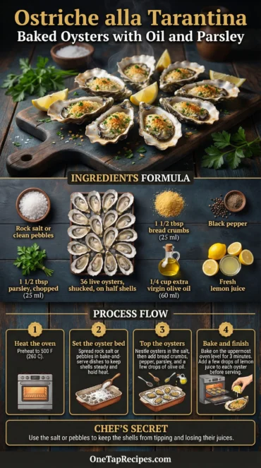 Ostriche alla Tarantina - Baked Oysters with Oil and Parsley