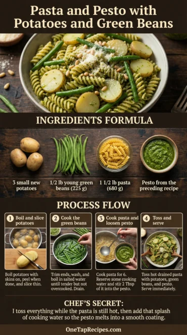 Pasta and Pesto with Potatoes and Green Beans