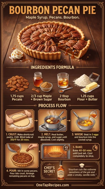 Pecan, Maple, and Bourbon Pie