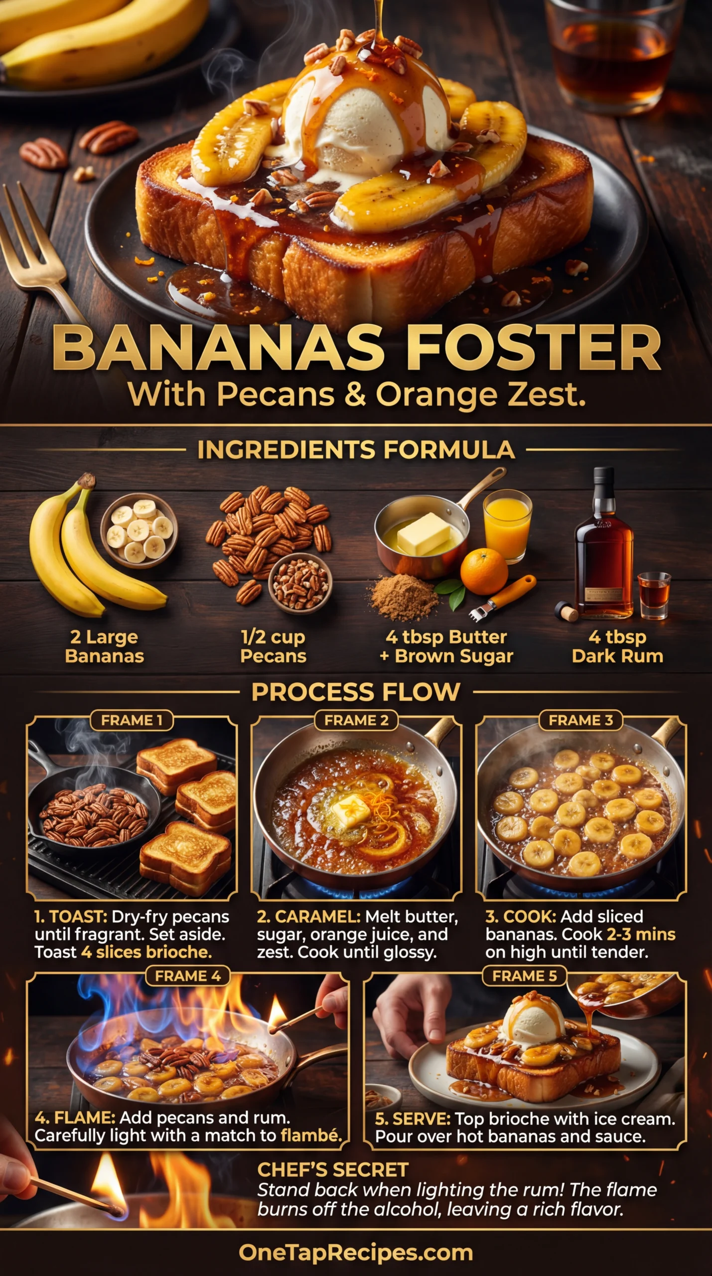 Pecan and Orange Bananas Foster