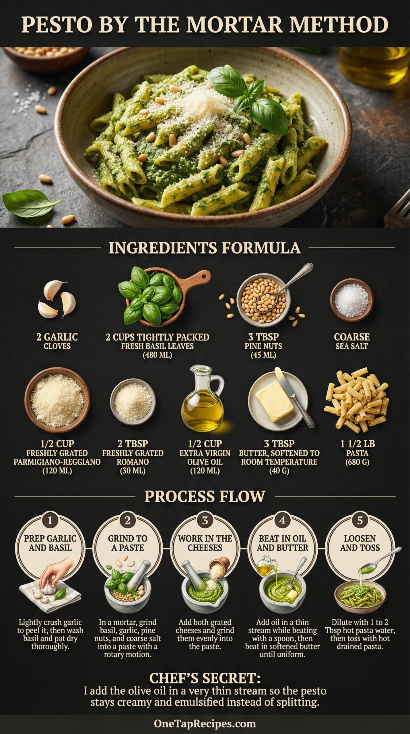 Pesto by the Mortar Method