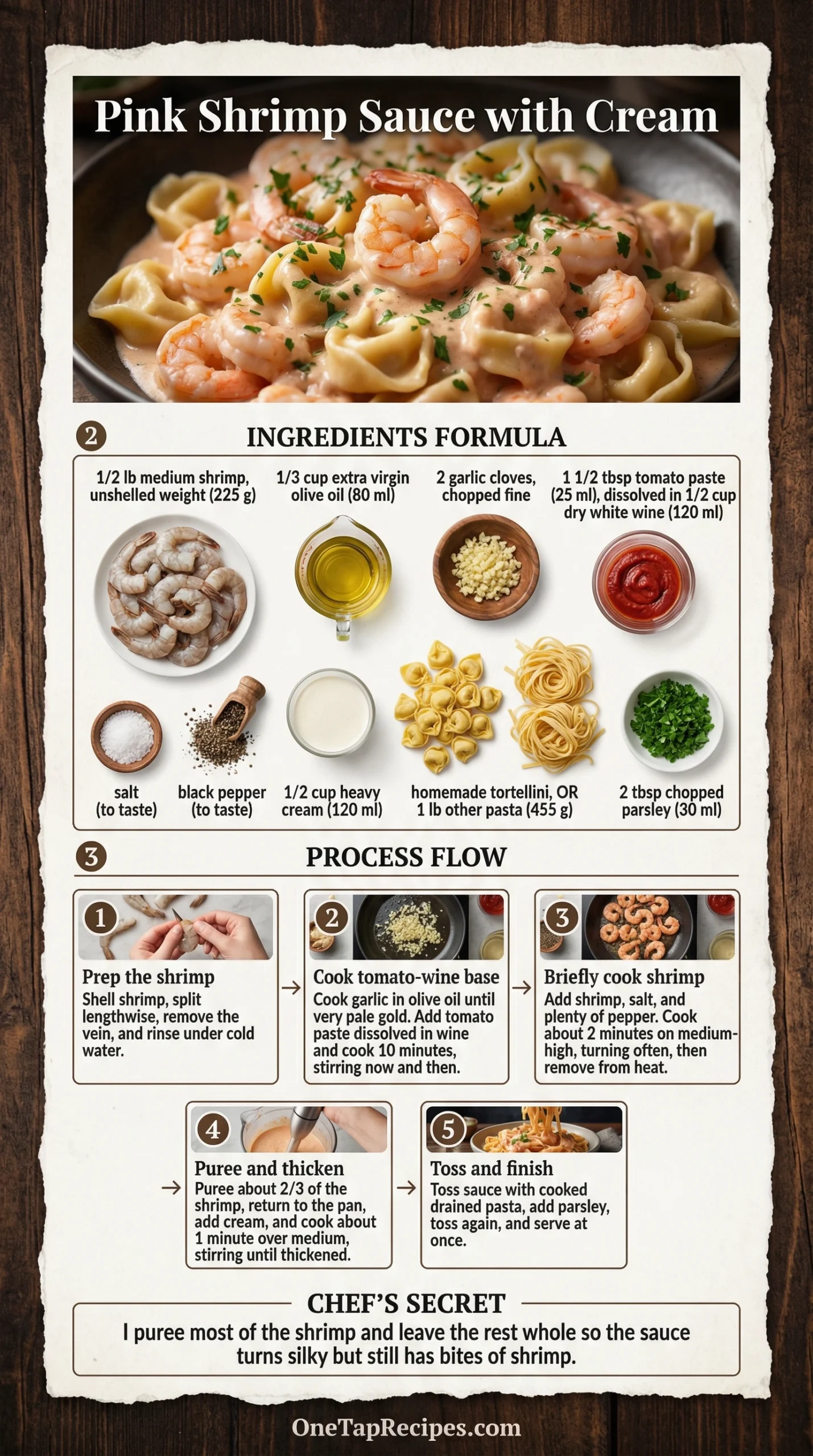 Pink Shrimp Sauce with Cream