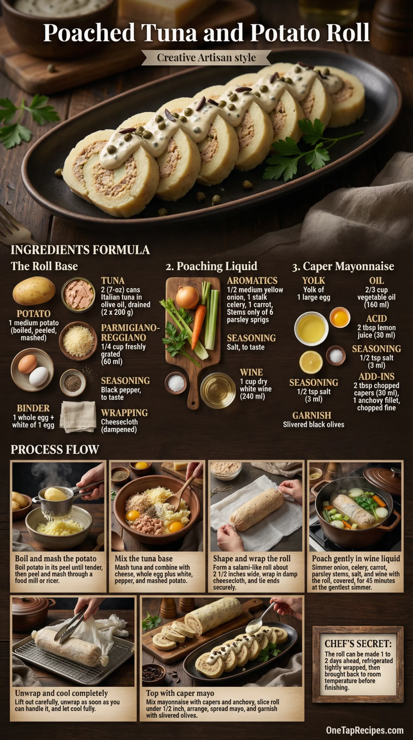 Poached Tuna and Potato Roll