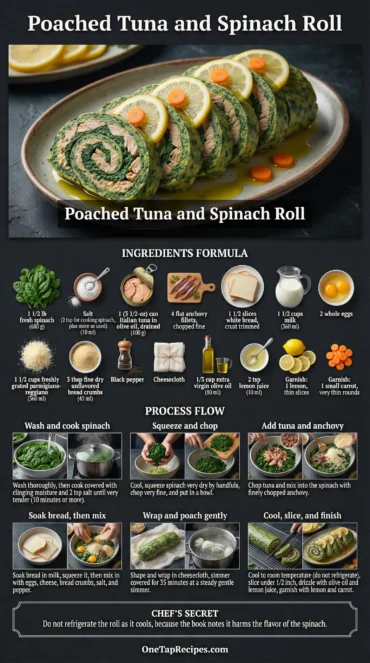 Poached Tuna and Spinach Roll