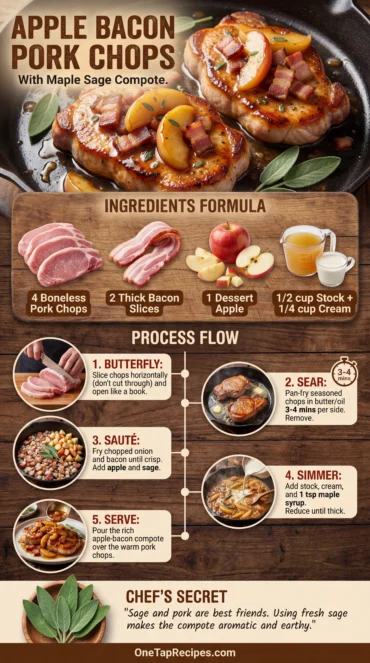 Pork Chops with Apple and Bacon Compote