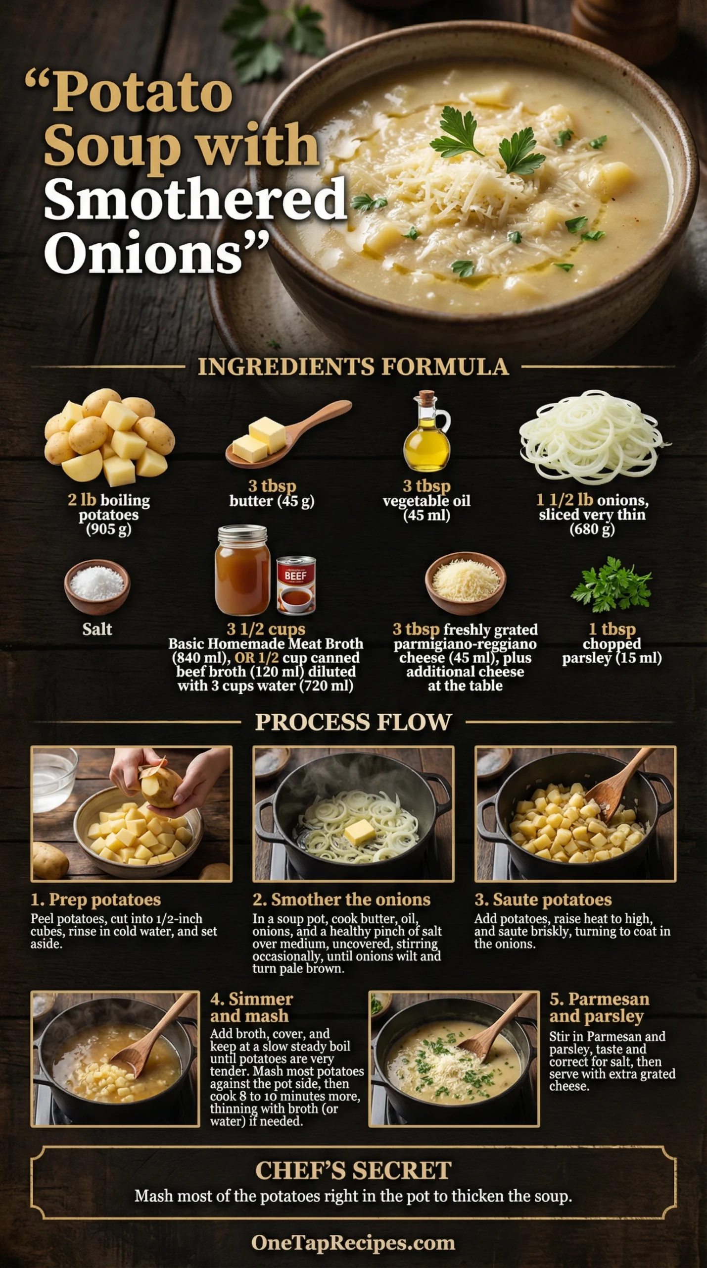 Potato Soup with Smothered Onions