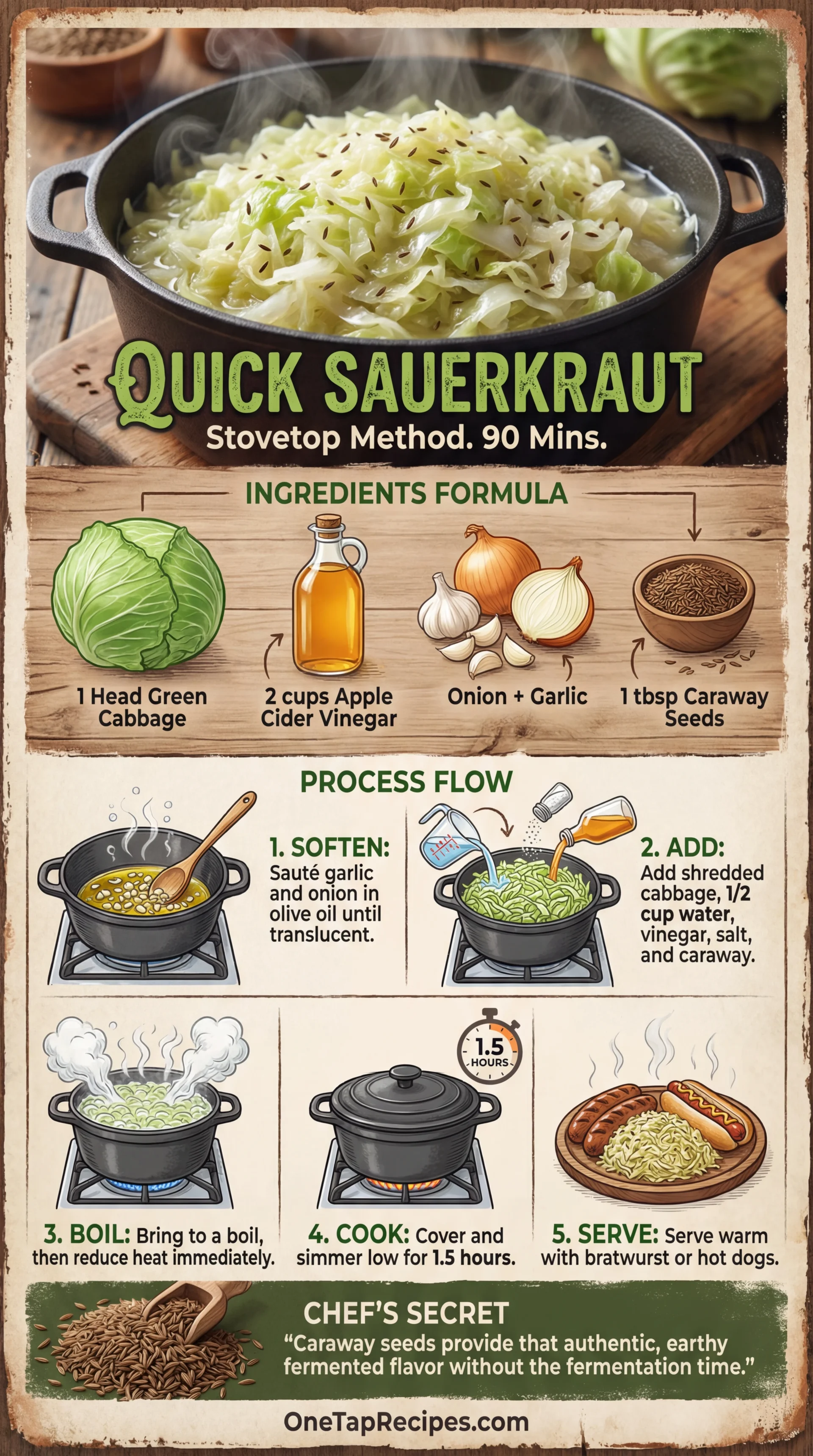 Quick Stovetop Sauerkraut