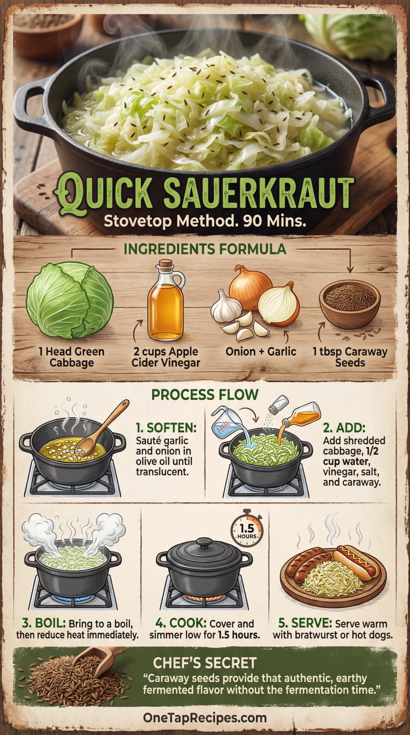 Quick Stovetop Sauerkraut