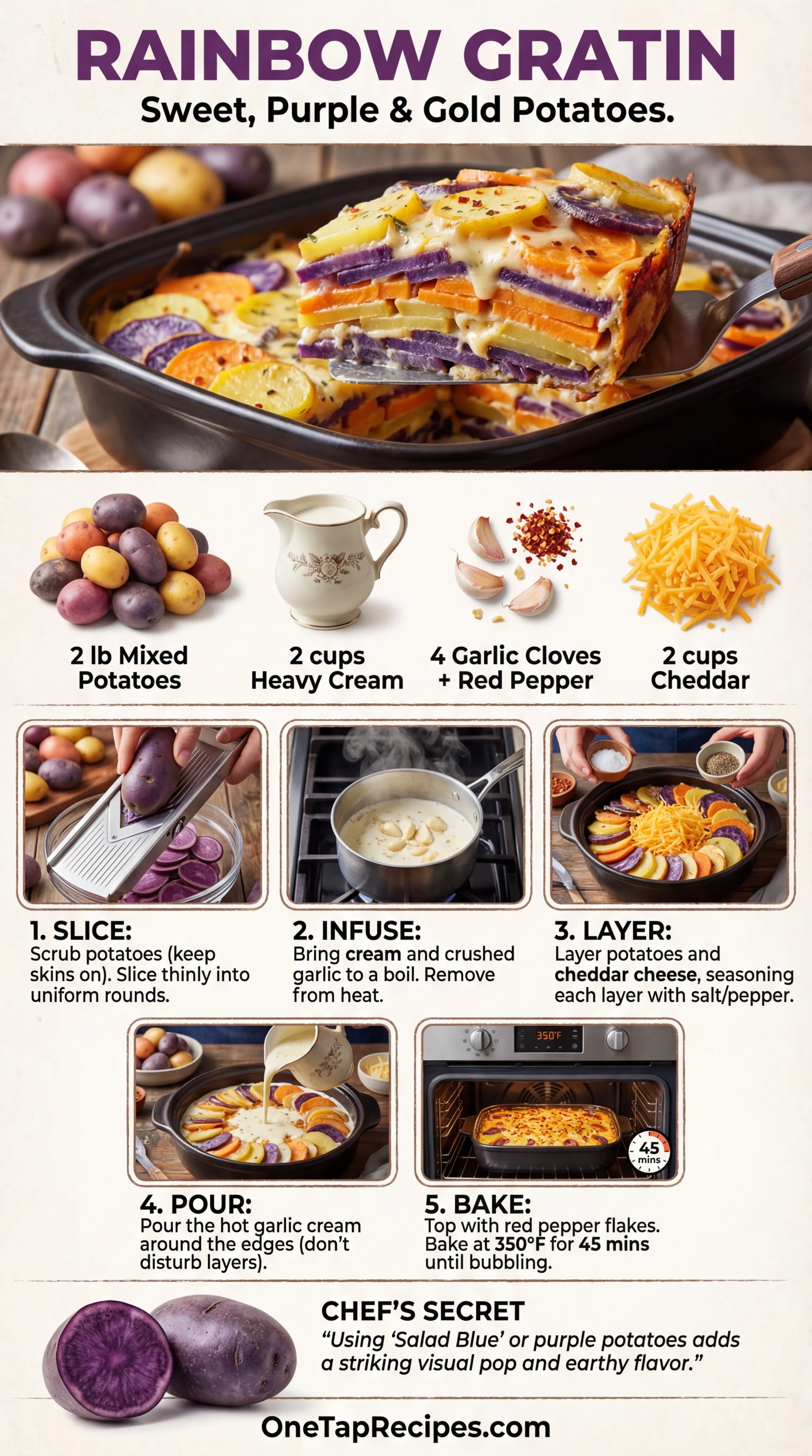 Rainbow Potato Gratin