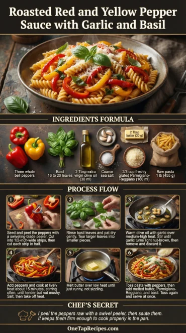 Roasted Red and Yellow Pepper Sauce with Garlic and Basil