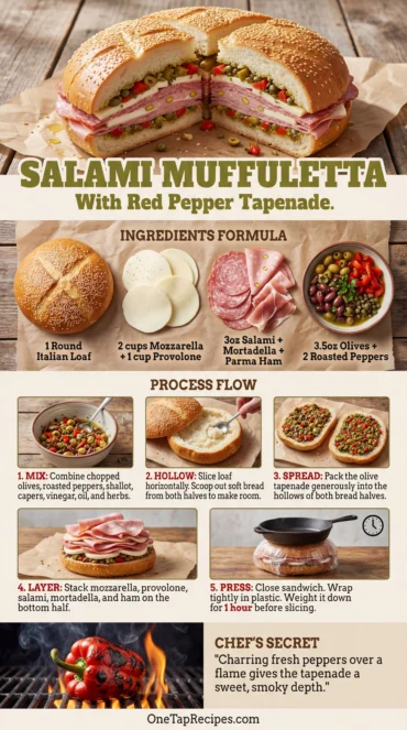 Salami Muffulettas with Red Peppers