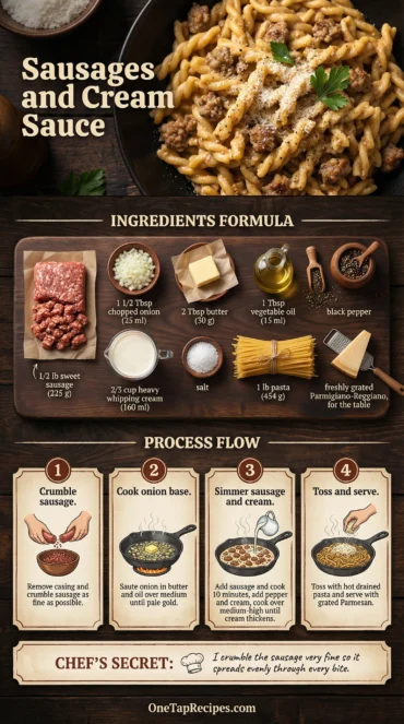 Sausages and Cream Sauce