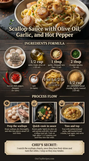 Scallop Sauce with Olive Oil, Garlic, and Hot Pepper