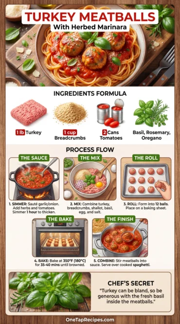 Spaghetti and Herbed Turkey Meatballs