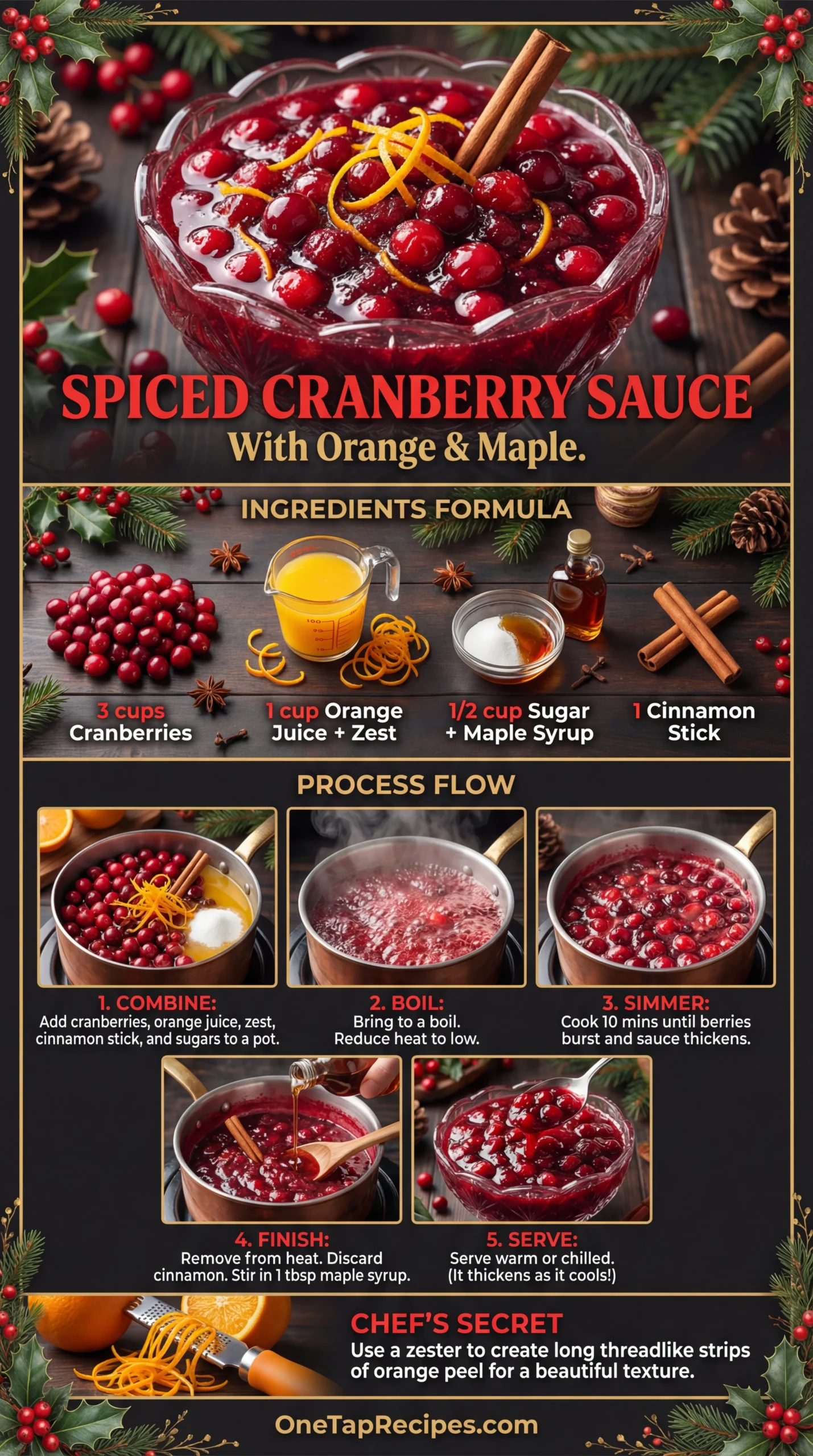 Spiced Cranberry and Orange Sauce
