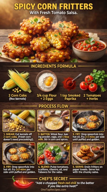 Spicy Corn Fritters with Salsa