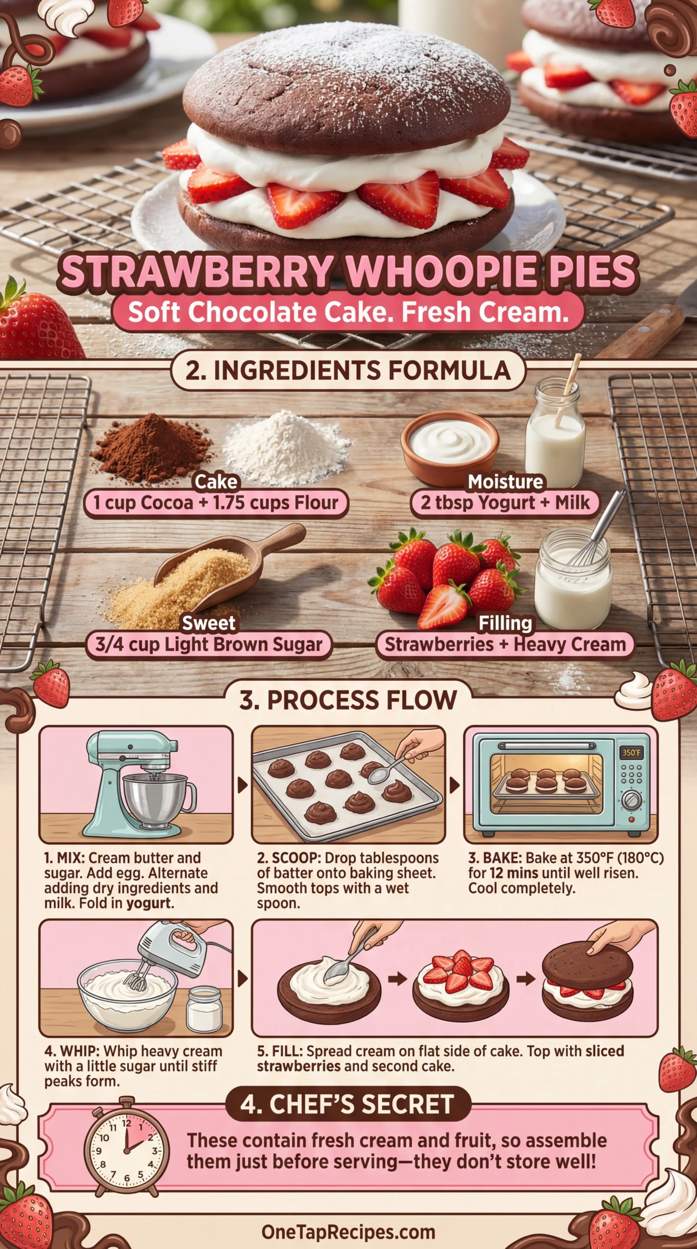 Strawberries and Cream Whoopie Pies