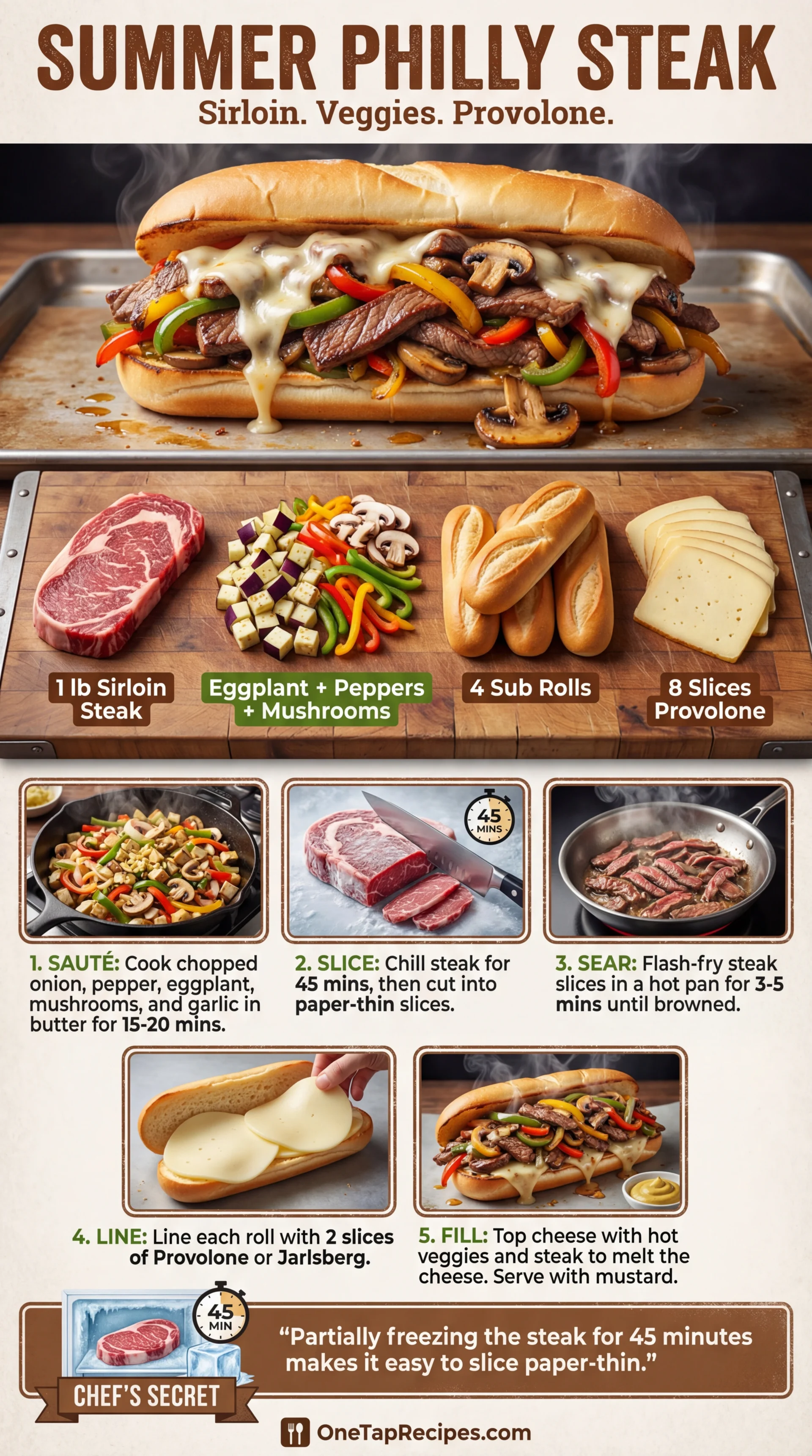 Summer Vegetable Philly Cheese Steak