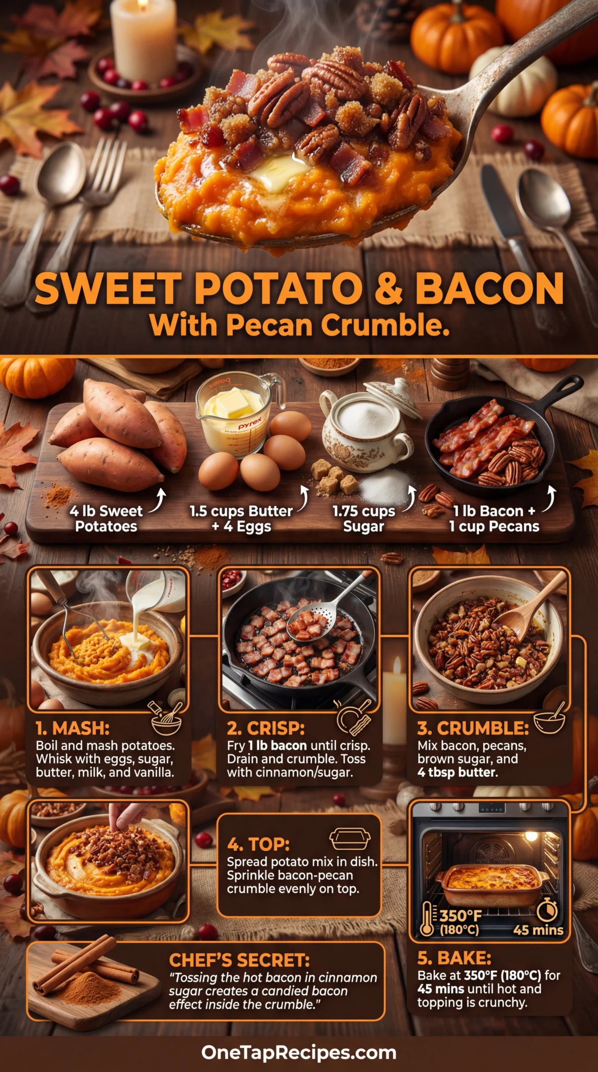 Sweet Potato Casserole with Bacon