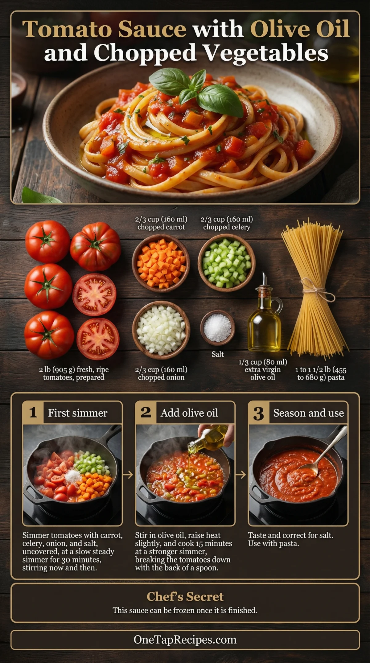 Tomato Sauce with Olive Oil and Chopped Vegetables