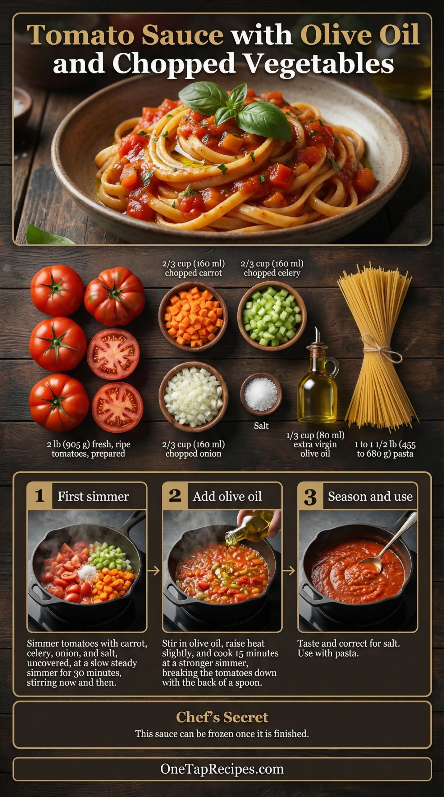 Tomato Sauce with Olive Oil and Chopped Vegetables